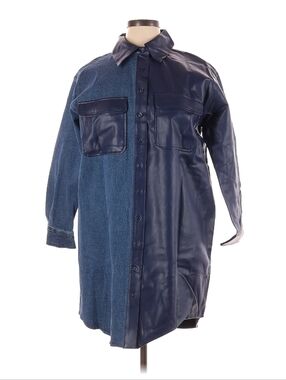 Eloquii Navy Two-Tone Shirt Dress